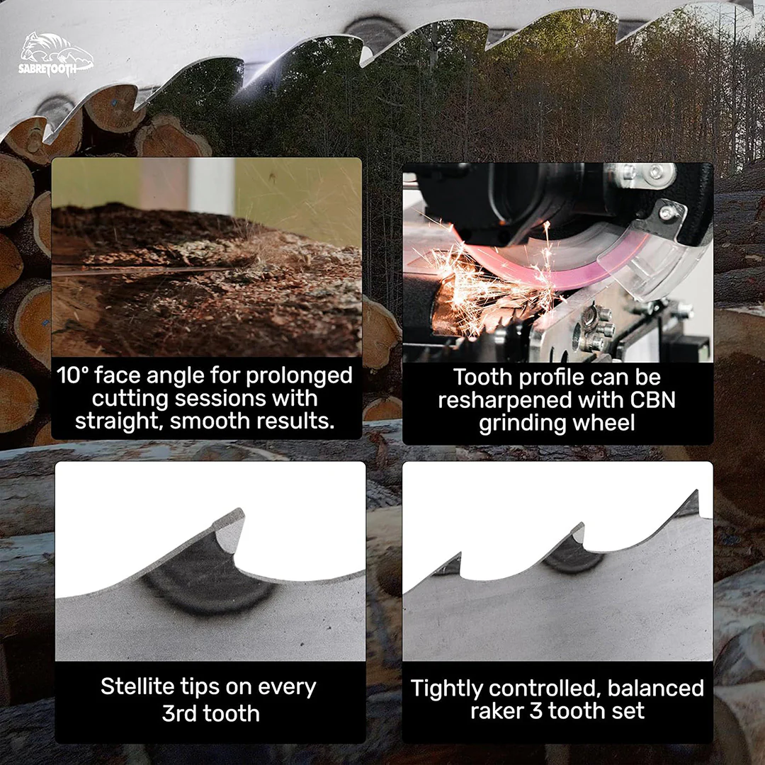 Stellicut Premium Tipped Bandsaw Sawmill Blades - 129" - Image 4